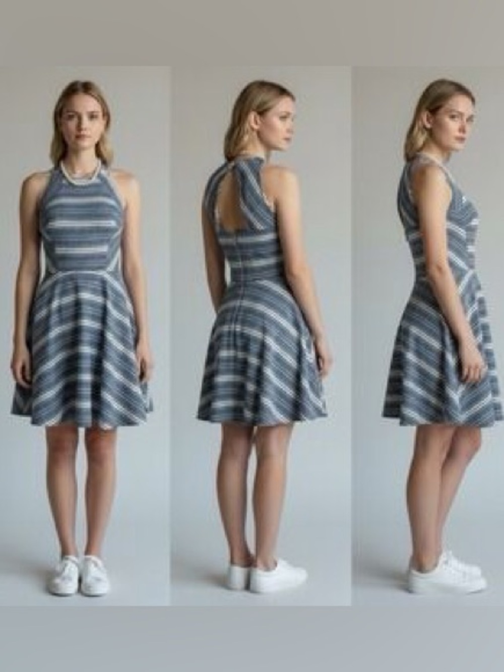 Altar'd State Striped Fit & Flare Dress (S)